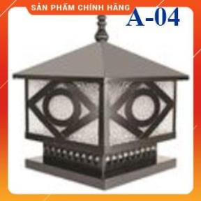 Đèn trụ cổng: Mẫu đèn trang trí ngoài trời D200mm mái trơn