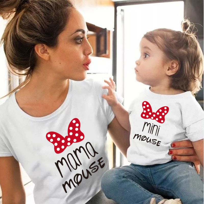Áo thun gia đình in hình chuột Mickey đáng yêu dễ thương