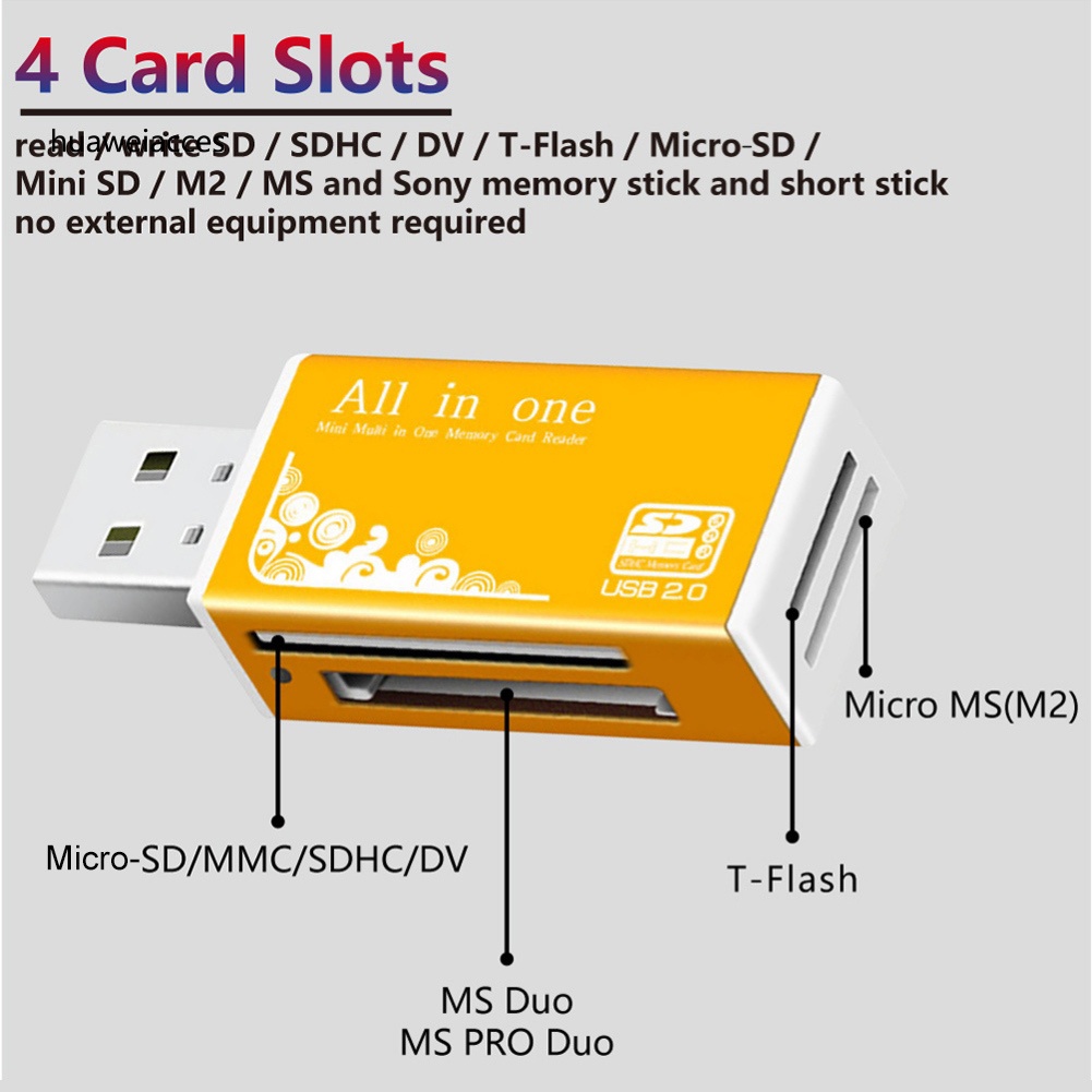 Đầu Đọc Thẻ Nhớ Hua Usb 2.0 Micro-Sd / Tf / Ct / Ms / Sdhc / Mmc | BigBuy360 - bigbuy360.vn