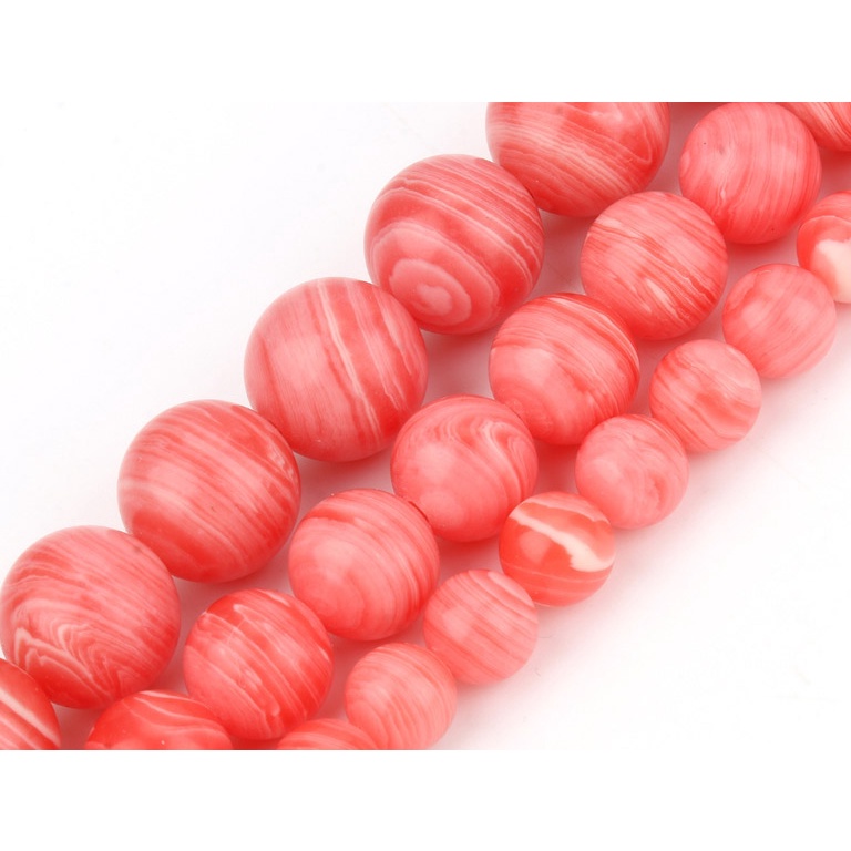 DIY Imitation Red Rhodochrosite Round Beads for Making Accessories 6/8/10mm