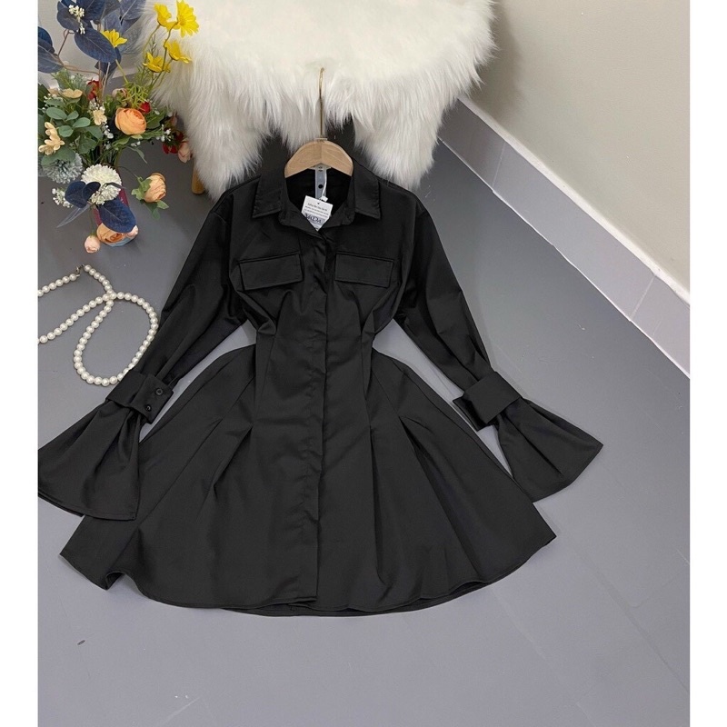 ĐẦM DỰ TIỆC SƠ MI XẾP LY RAN DRESS