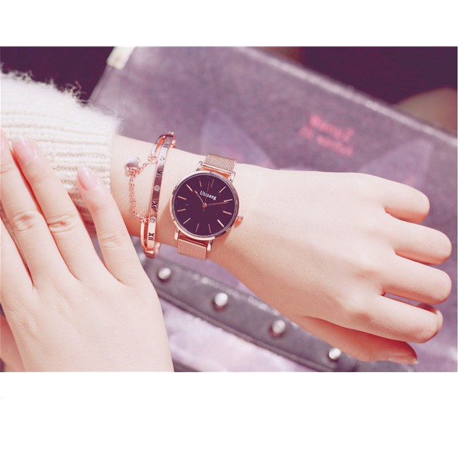 Đồng hồ Nữ Ulzzang thời trang, thép lụa không gỉ