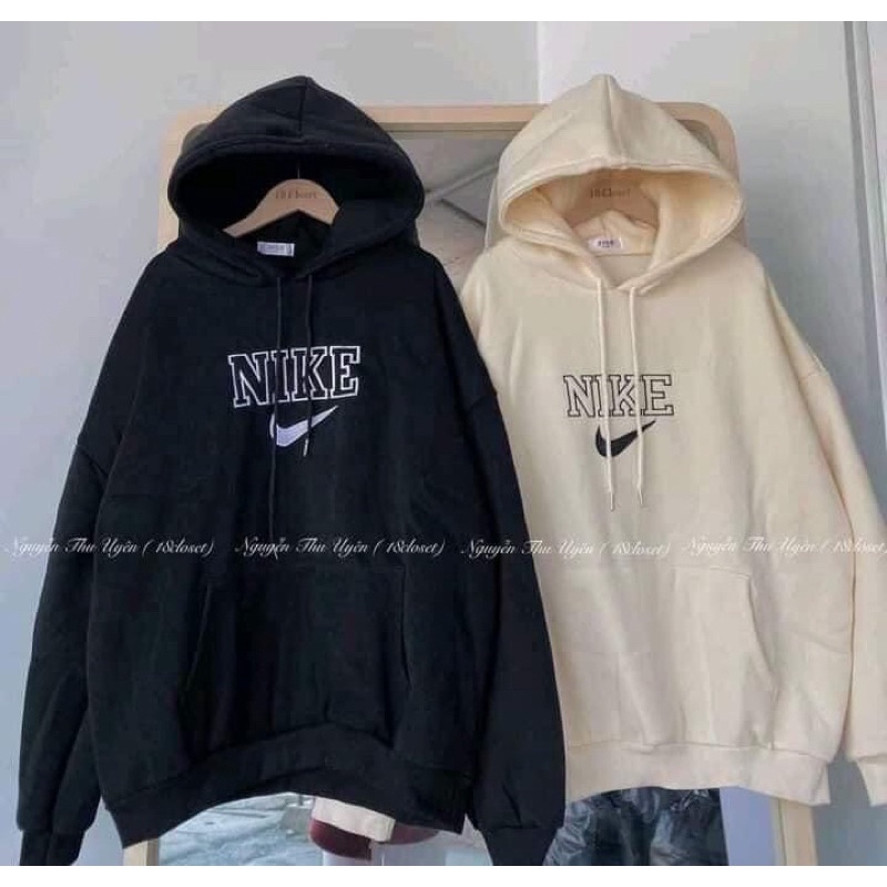 [ Rẻ vô địch ] Áo hoodie nỉ form rộng mũ hai lớp - Nik tick