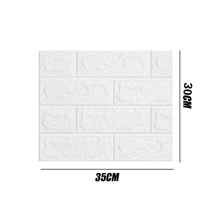 Miếng dán tường xốp họa tiết gạch 3D chống va chạm trang trí phòng khách phòng ngủ cho bé