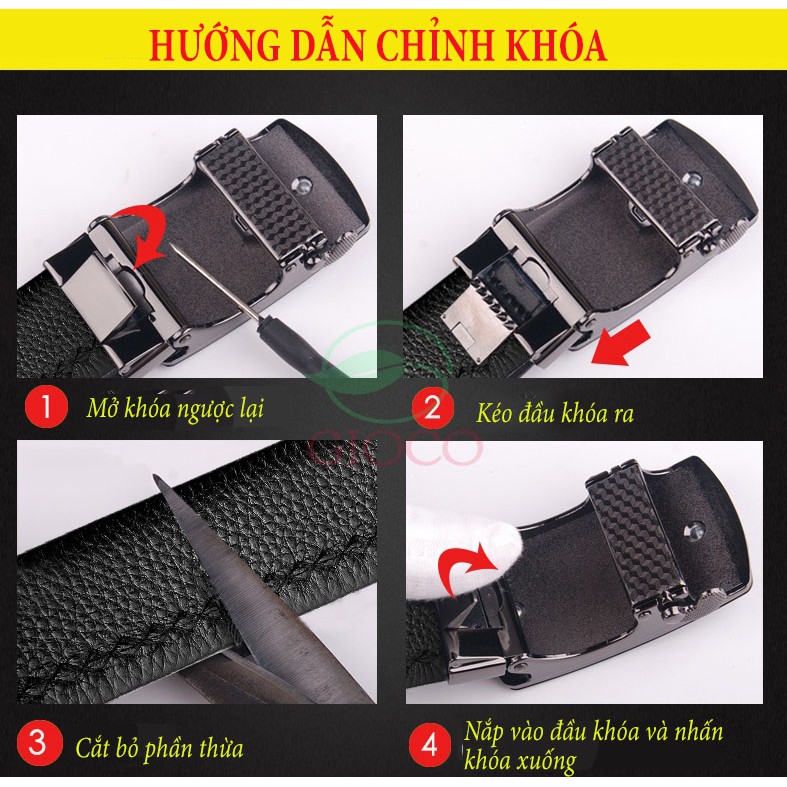 N104--Thắt Lưng Da Nam Cao Câp G-104, Dây Lưng Nam Rộng 35mm Khóa Tự Động-