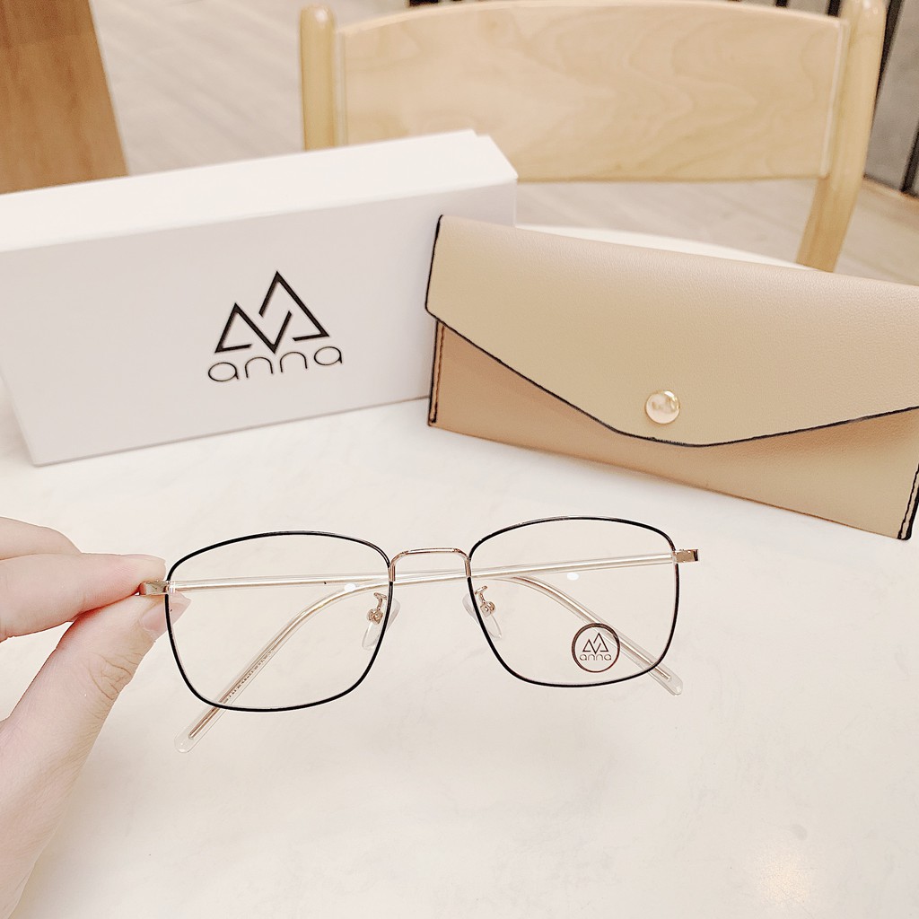 Gọng kính cận thời trang nam nữ ANNA dáng vuông chất liệu nhựa kết hợp kim loại 250KL031 | BigBuy360 - bigbuy360.vn