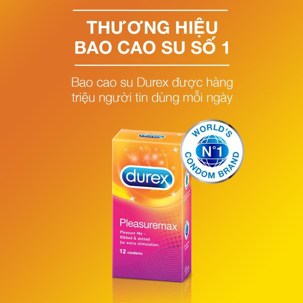 Bao cao su chính hãng hộp 12c Durex Pleasuremax
