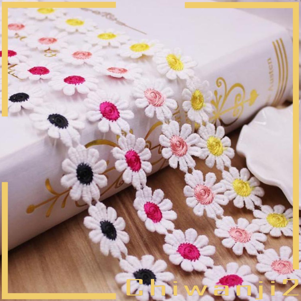 [Chiwanji2] Cắt Ren Hoa Cúc 25mm Dài 3 Yard Dùng Để May Vá