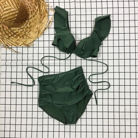 Set bikini lưng cao, áo gọng cánh tiên siêu nâng ngực
