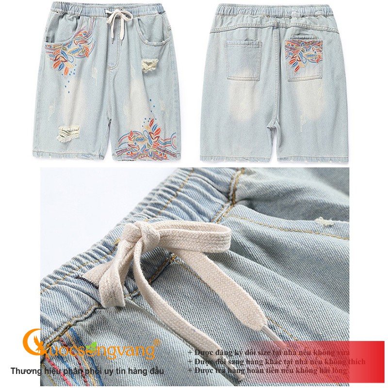 Quần short nữ rách quần đùi jean nữ thêu hoa GLQ119 Cuocsongvang