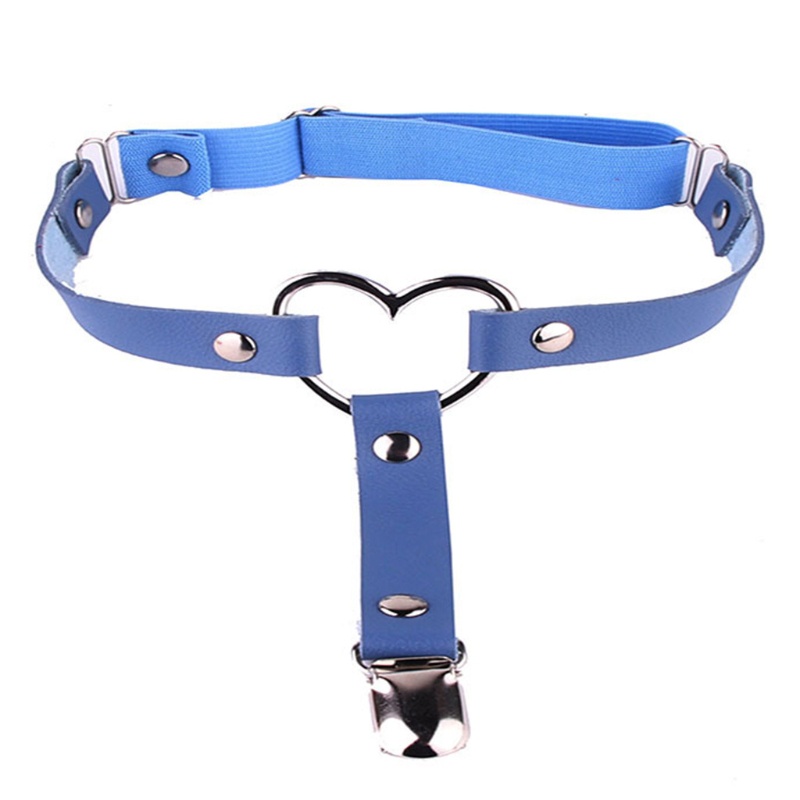 Dây đeo đùi co giãn có thể điều chỉnh có kẹp kim loại phong cách punk gothic gợi cảm