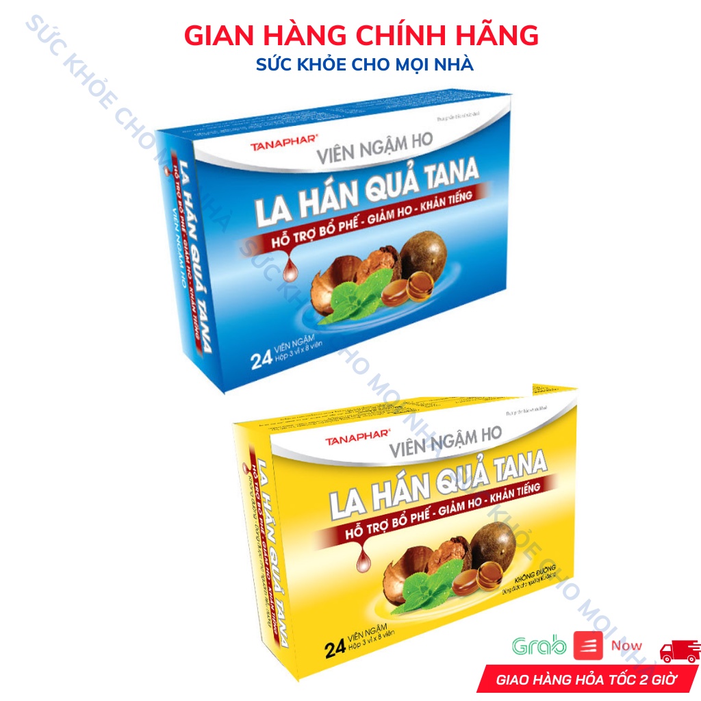 Viên ngậm giảm ho La hán quả Tana, chiết xuất từ Cao La hán quả và lá thường xuân - Hộp 24 viên