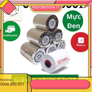 10 Cuộn Giấy In Bill K57 - Giấy In Nhiệt K57 Cho Máy Cà Thẻ, Pos cầm tay Now Delivery/ Grab / Goviet 57x38 (57mm / 58mm)