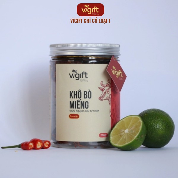 [LOẠI I - 200Gram] Bò Nguyên Miếng VIGIFT - Cam Kết Hoàn Tiền 100% Nếu Không Đúng Chất Lượng - Đặc Sản Đà Nẵng [DSM01]