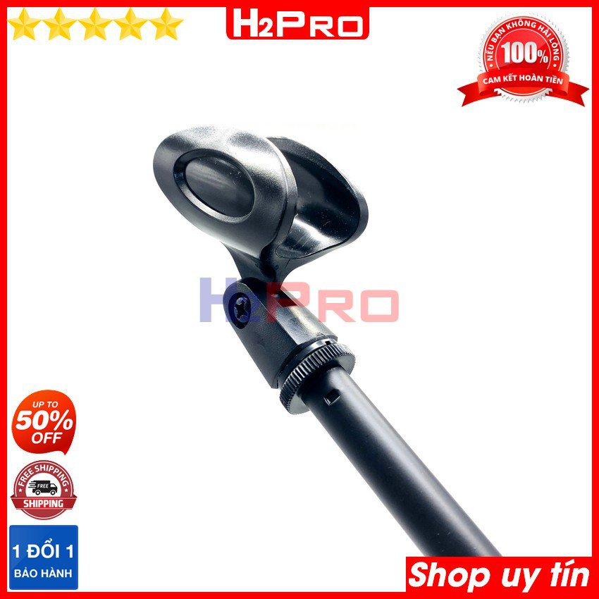 Chân micro đứng để bàn H2Pro cao tối đa 80cm, chân gắn micro đứng để bàn cao cấp đế đúc chắc chắn-thân hợp kim phủ sơn