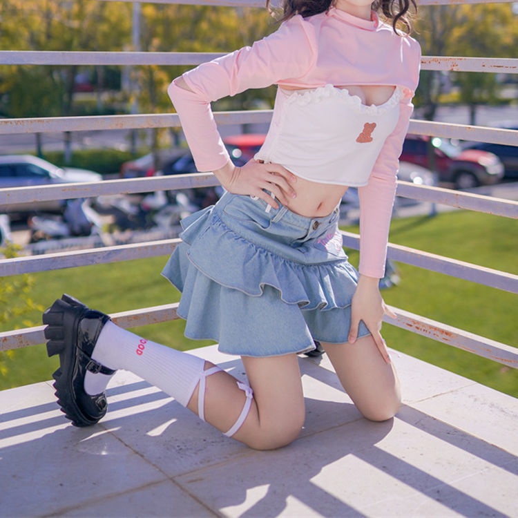 Chân Váy Denim Chữ a Lưng Cao Xếp Ly Thời Trang Mùa Hè Phong Cách Hàn Quốc Cho Nữ