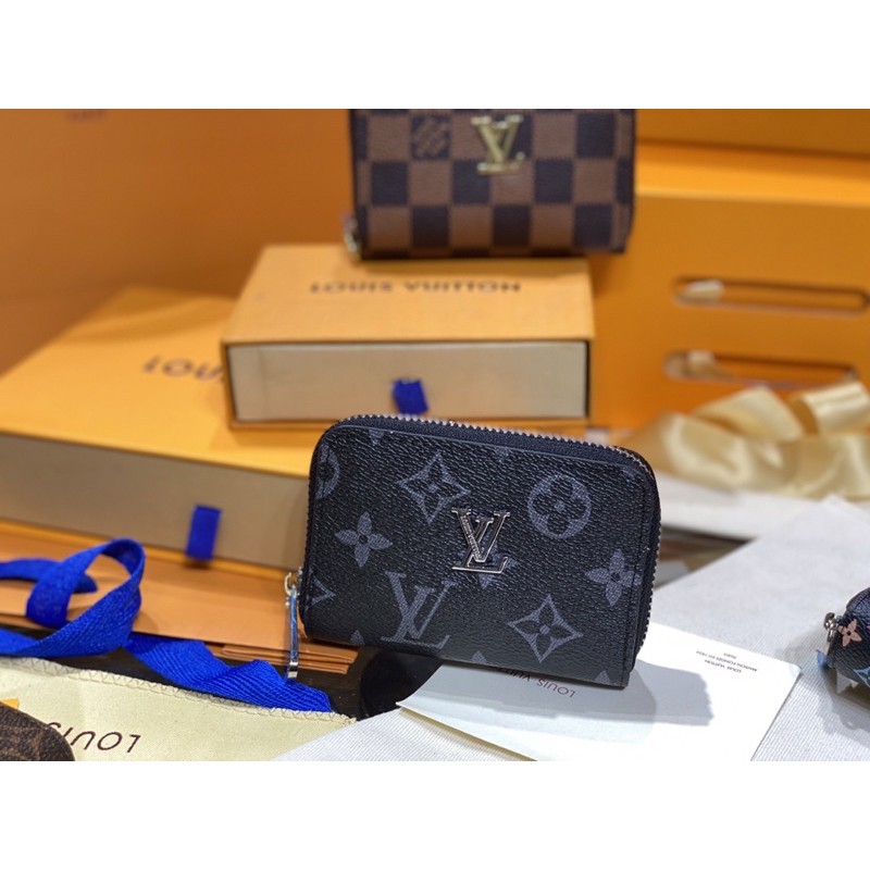 Ví nữ mini đựng thẻ zippy coin purse vertucal hoạ tiết monogram fullbox có hộp