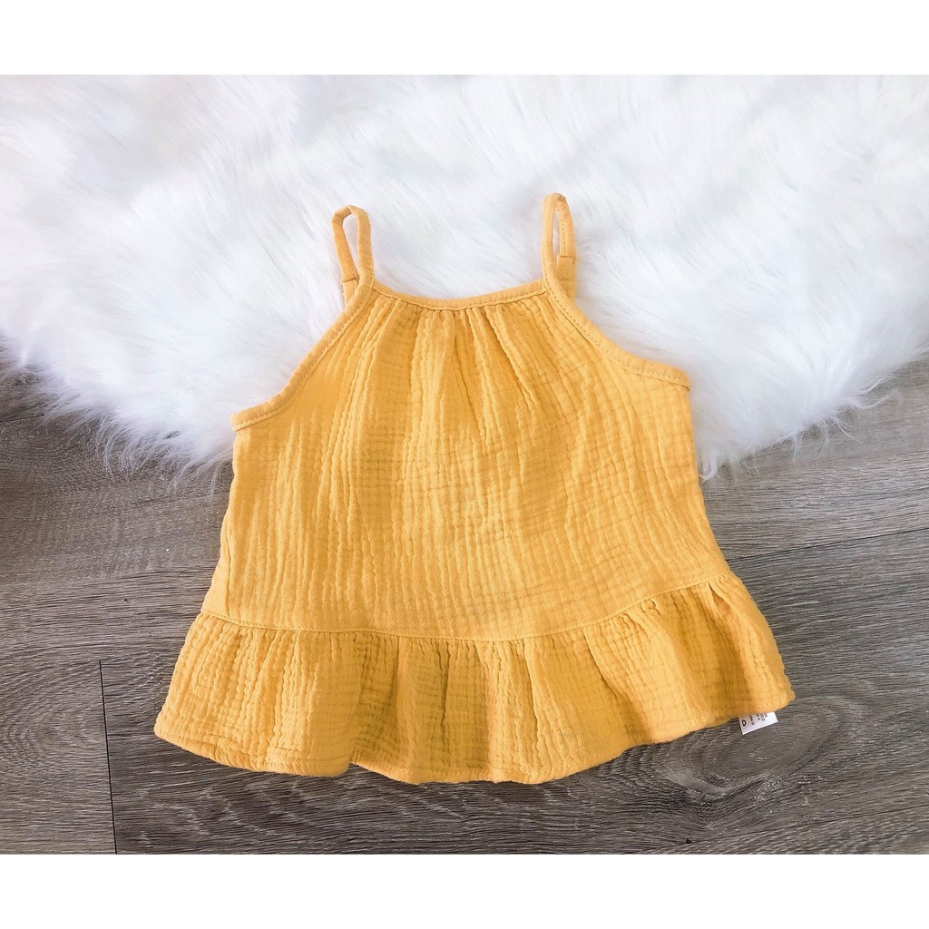 [CHAT CHỌN MẪU] Áo hai dây vạt bèo Peplum vải kate thô * Size 1-5T