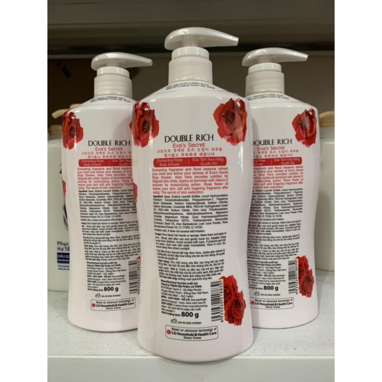 Sữa Tắm Double Rich Hương Hoa Hồng 800g