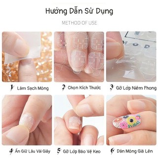 Keo dán móng 2 mặt, keo dán móng silicon ( 24 miếng 1 tờ )