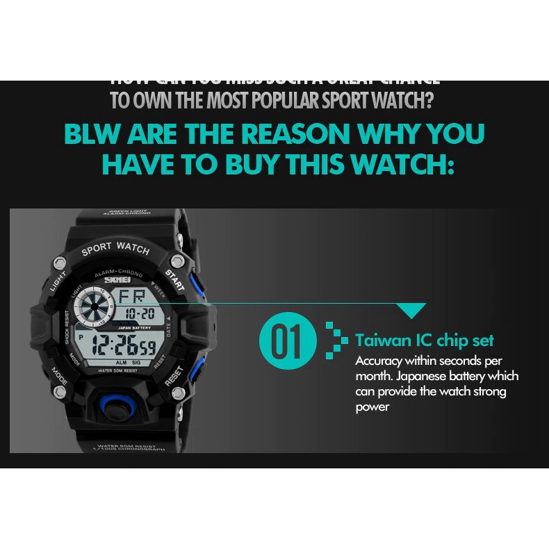 Đồng Hồ Nam Điện Tử Thể Thao Pin Nhật, Kháng Nước SKMEI - 1019BK - Hàng Chính Hãng