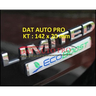 Tem Nổi 3D Kim Loại ECO BOOST màu Trắng xanh dùng cho xe FORD OTO.