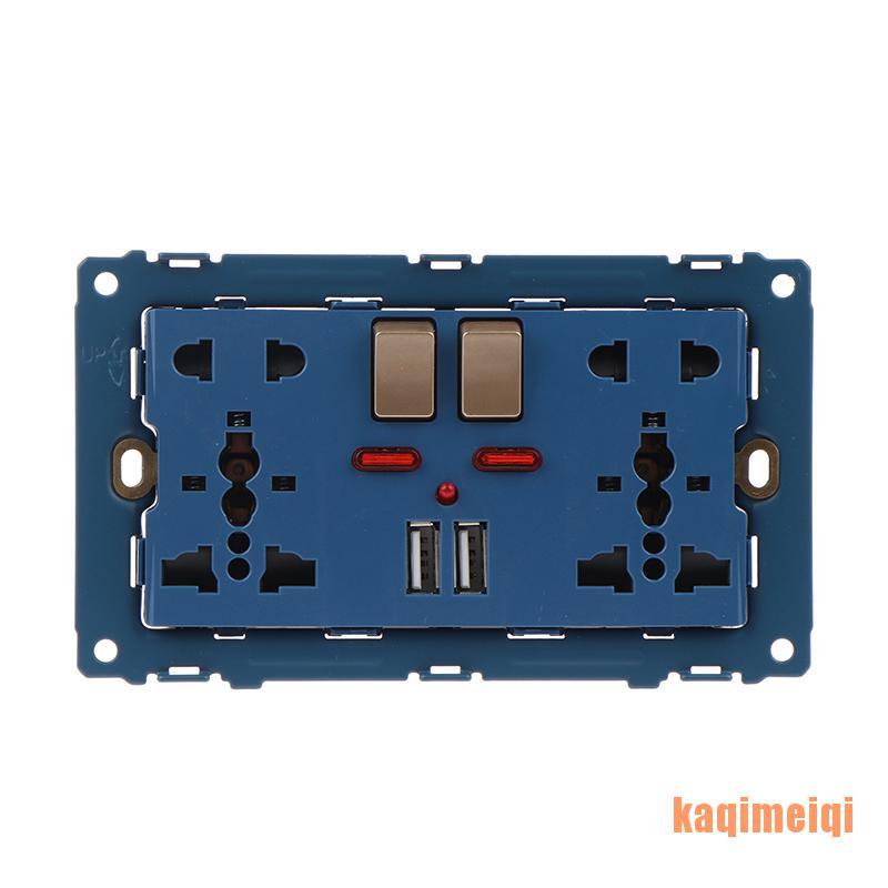 Ổ Cắm Điện Gắn Tường 5 Lỗ 2.1a Hai Cổng Usb Tiện Dụng