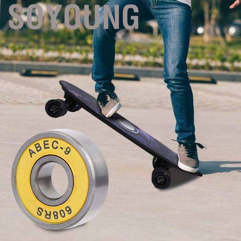Soyoung Skateboard Bearings Pack of 8 Slime ABEC-7/9 608RS Scooter Ball Kit