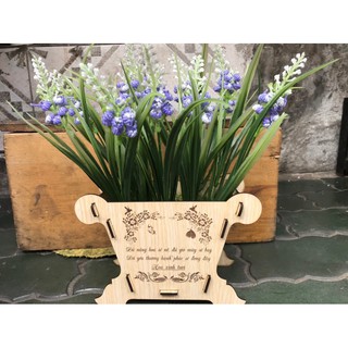 Giỏ hoa, giỏ gỗ cắm hoa mẫu để bàn, để kệ phù hợp để trang trí nhà cửa, văn phòng, bàn làm việc.