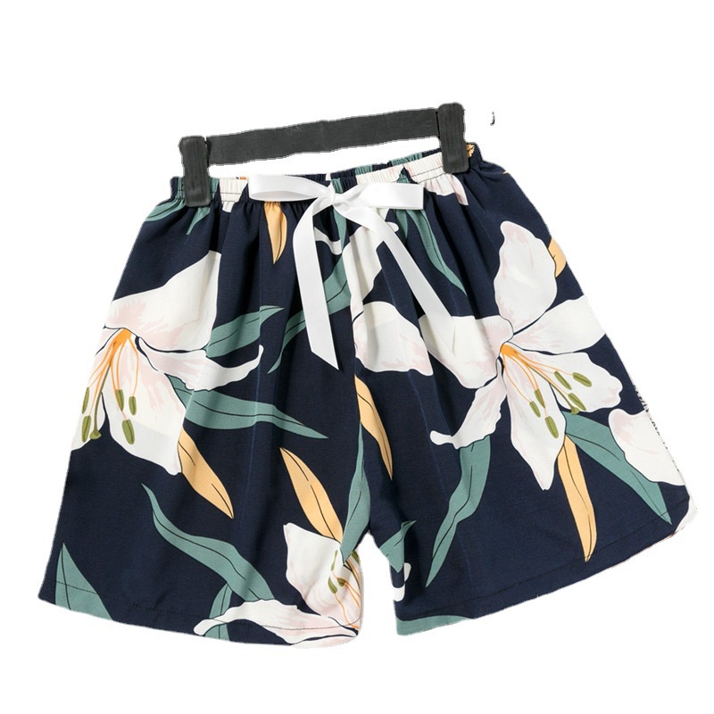 Quần Short Ngủ Ống Rộng Bằng Lụa Cotton In Họa Tiết Hoạt Hình Thời Trang Cho Nữ
