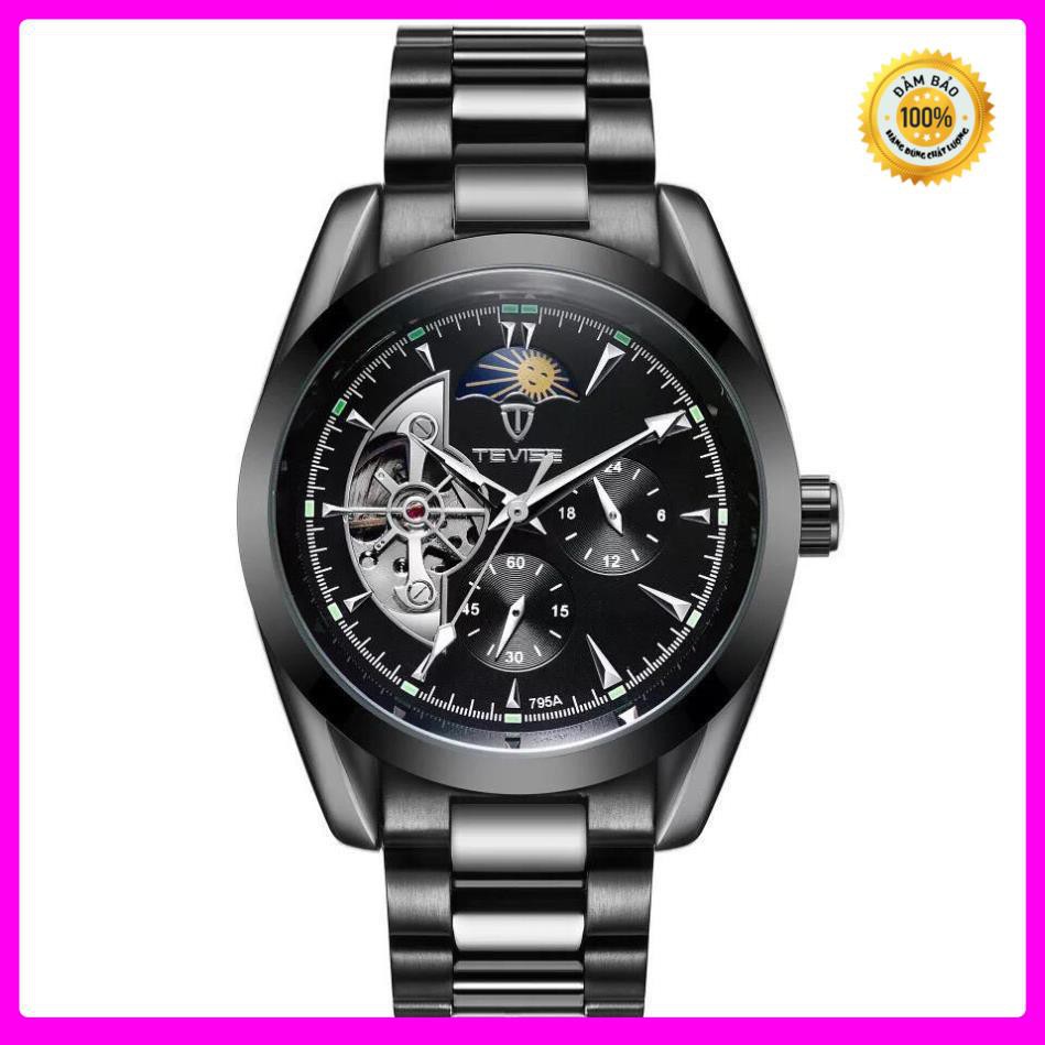 Đồng hồ nam tevise chính hãng automatic  dây thép nguyên khối (tặng kèm hộp , phụ kiện thâu dây) | BigBuy360 - bigbuy360.vn