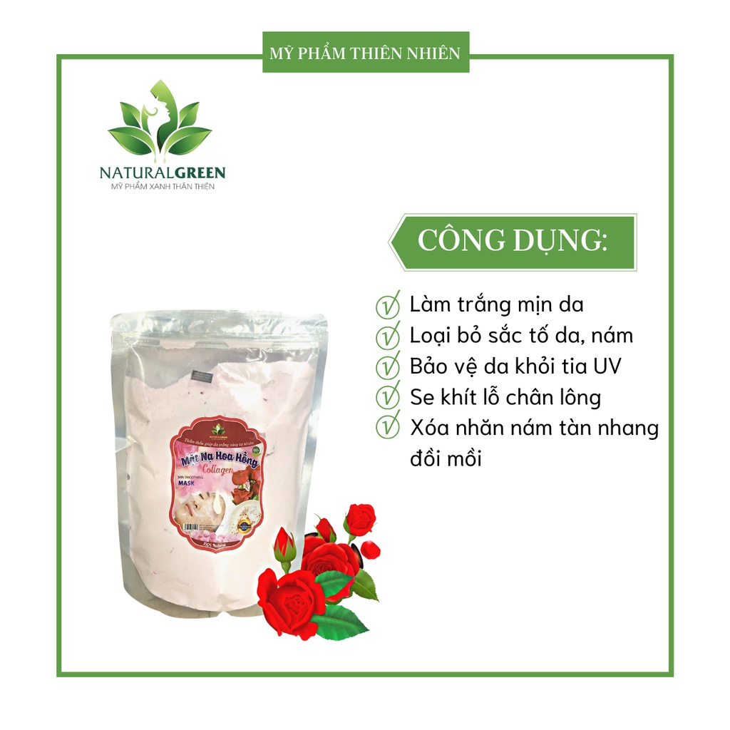 Mặt nạ hoa hồng collagen làm trắng da, căng bóng và dưỡng ẩm cho làn da