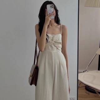 Jumsuit ống rộng liền thân 2 dây xoắn ngực gợi cảm giành cho nữ