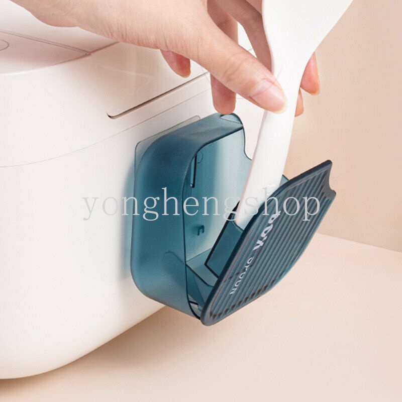 Giá Đỡ Muỗng Xới Cơm Nắp Lật Tự Dính Chống Bụi Sáng Tạo