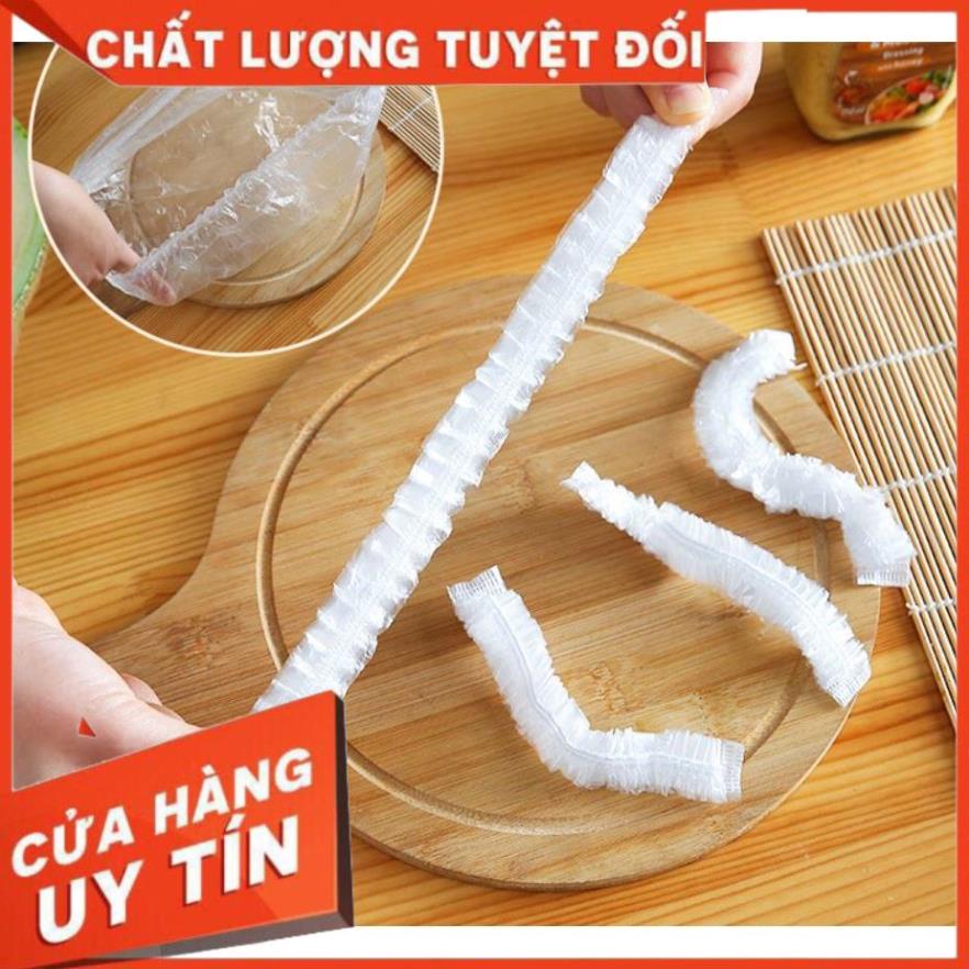 Hot -  Sét 100 Màng Bọc Thực Phẩm PE Có Chun Bo Tái Sử Dụng Được Nhiều Lần HCM.