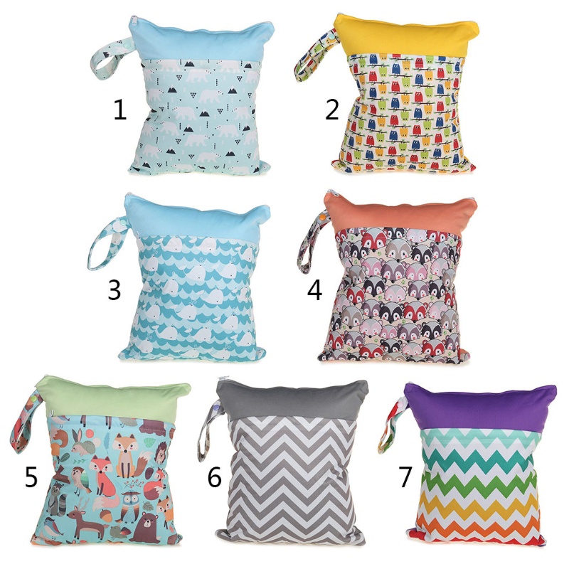 Túi Đựng Bỉm Chống Thấm Nước Tái Sử Dụng Được Kích Thước 30x36cm