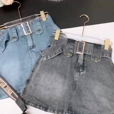 Chân Váy Jeans Nữ Dây Đai Dáng Ngắn 🦋 Váy Bò Nữ Cạp Cao 2 Màu Fullsize 🦋 | BigBuy360 - bigbuy360.vn