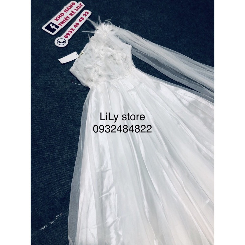 đầm  mãi chê vai cao cấp ( ảnh và video thật 1000% )