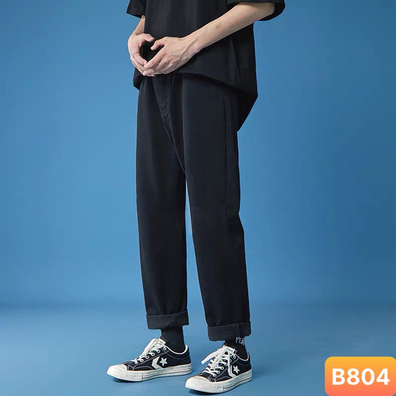 Quần jeans baggy nam ống rộng trơn không rách gối màu xanh nhạt chất jean bò cao cấp co dãn 4 chiều from suông VADADO88