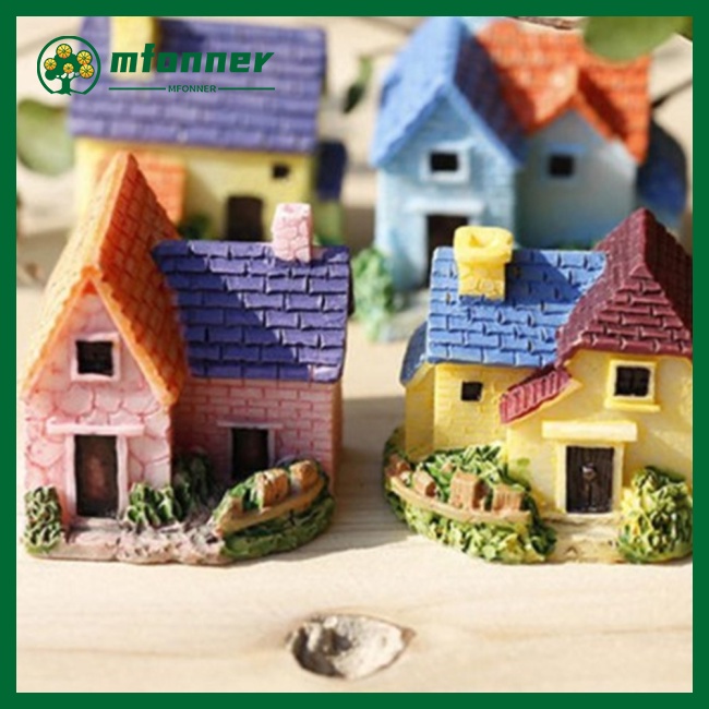 Mô Hình Ngôi Nhà Cổ Tích Mini Bằng Nhựa Dùng Trang Trí Sân Vườn