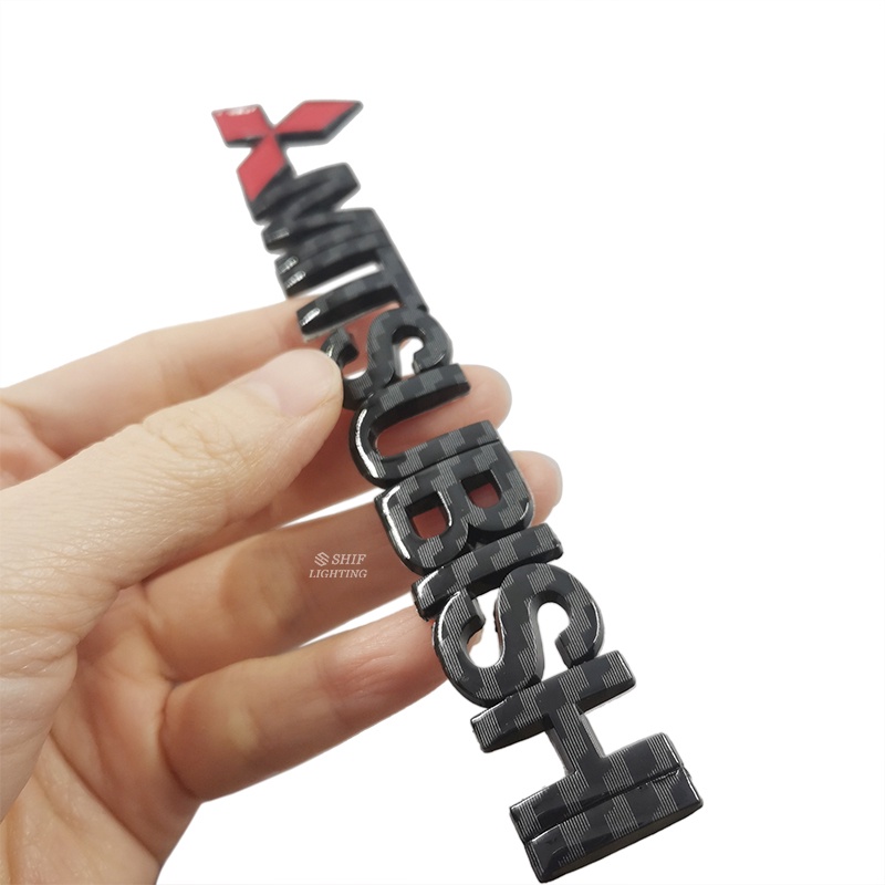 FENDER 1 Miếng Dán Trang Trí Thân Xe Hơi Mitsubishi Bằng ABS Họa Tiết Sợi Carbon