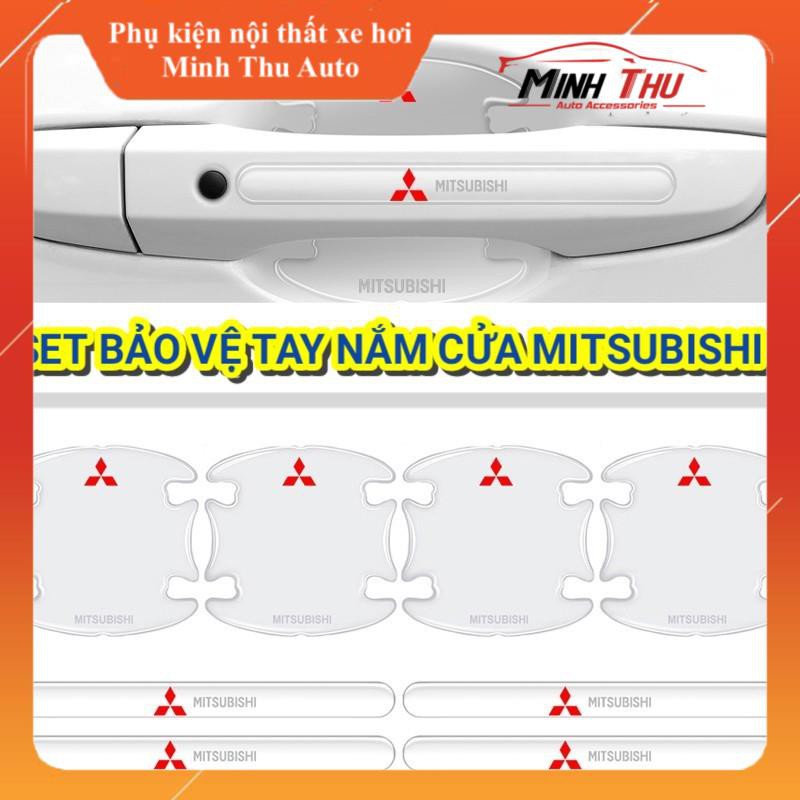 (Mitsubishi) Bộ 10 Miếng Dán Silicon Chống Xước Hõm Cửa, Tay Nắm Cửa và Gương Xe Mitsubishi