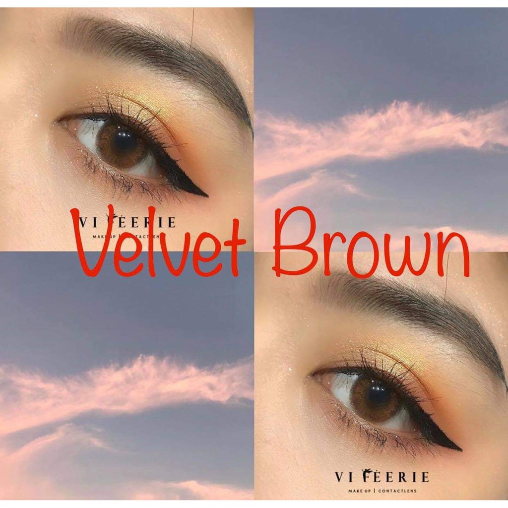 Lens nâu Velvet Brown 0 độ nhập khẩu Hàn Quốc chính hãng - VF Lens