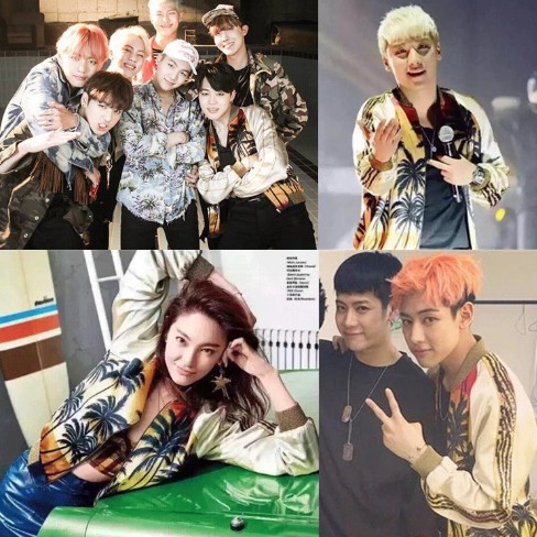 Áo bomber cây dừa giống BTS, Seungri ( Big Bang)