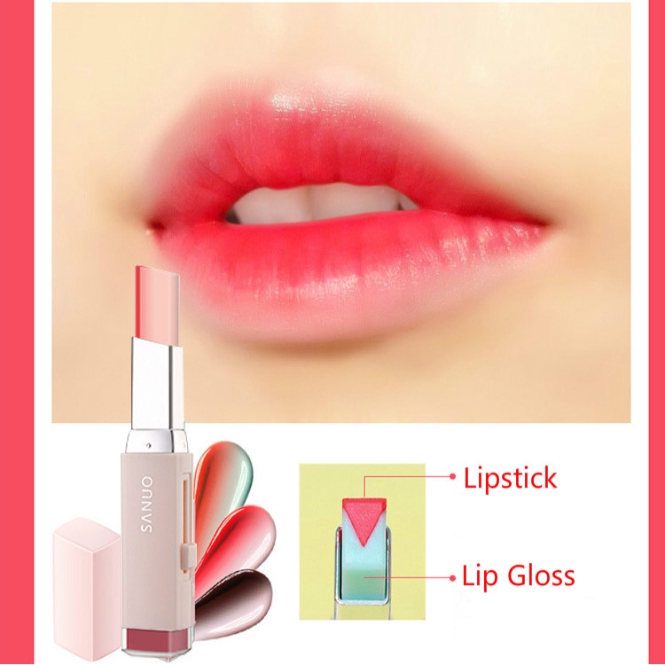 [Hàng mới về] Son môi hai màu dưỡng ẩm chống thấm nước lâu trôi thời trang cho nữ