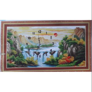Tranh thêu Đồng hồ Phong cảnh A1089 (81x46cm)