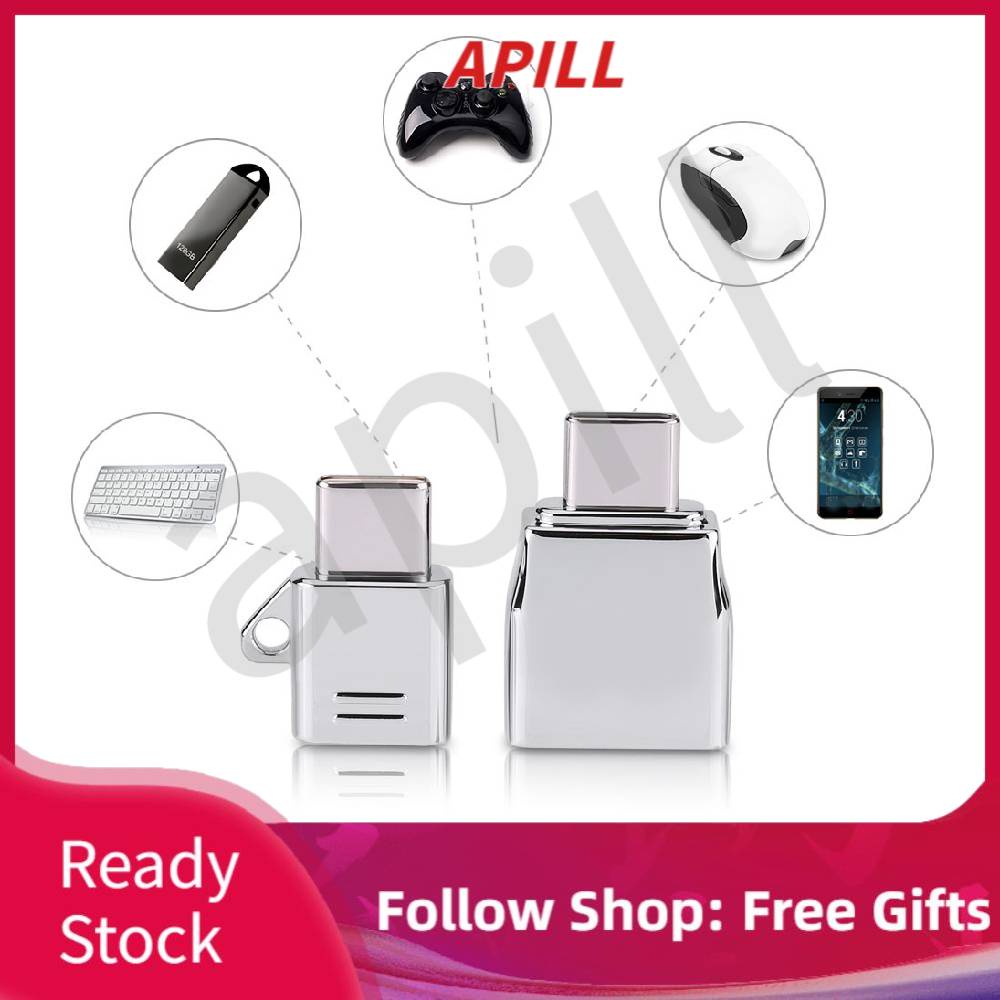 Set 2 Đầu Chuyển Đổi Micro Usb Sang Type C Otg Bằng Hợp Kim Kẽm