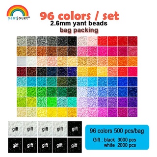 Yantjouet 2.6mm Hạt Yant 96 màu / bộ Đen Trắng cho Kid Hama Hạt Perler Hạt Tự Làm Xếp Hình Hạt Sắt Đồ Chơi Trẻ Em Handmade Chất Lượng Cao