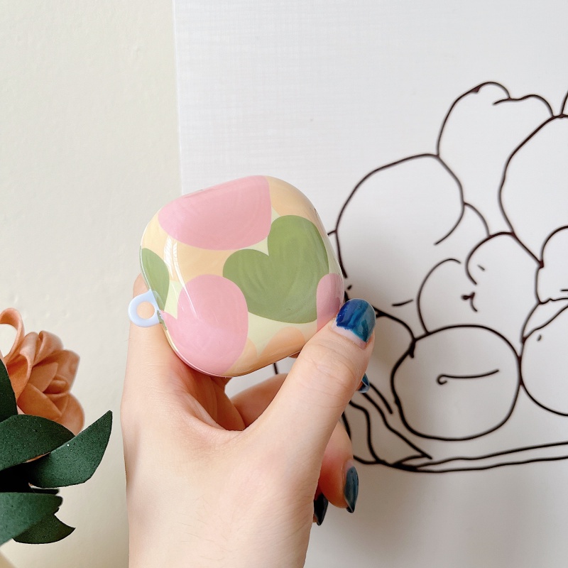 Vỏ Bảo Vệ Hộp Sạc Tai Nghe bluetooth Không Dây samsung galaxy buds live & buds fe & buds pro Hình Tranh Sơn Dầu Bóng Và Chú Gấu tulip buds2 pro