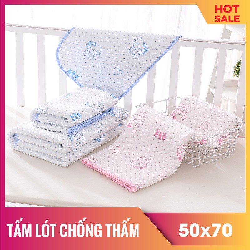 Tấm lót chống thấm đệm cho bé 4 lớp mềm mại 50cm x 70cm